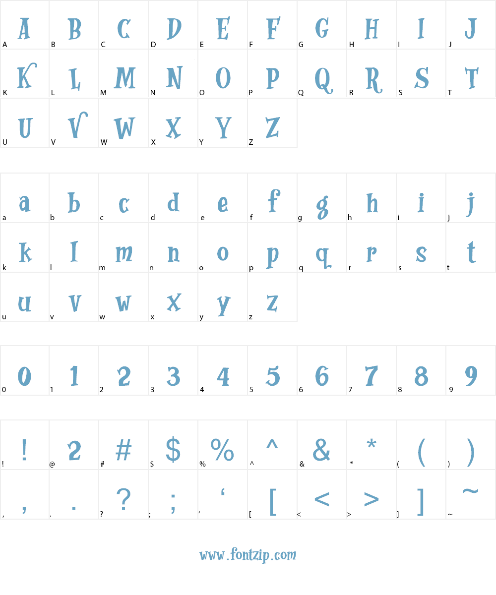 Whimsy Dhimsy Font Character